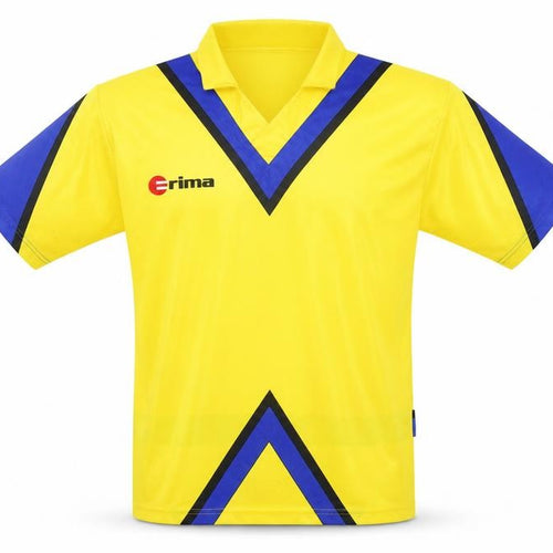 Erima Men's Yellow Football Jersey XS - Short Sleeve Sport T-Shirt