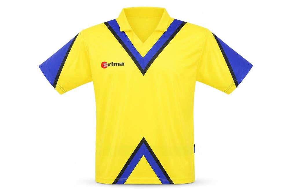 Erima Men's Yellow Football Jersey XS - Short Sleeve Sport T-Shirt