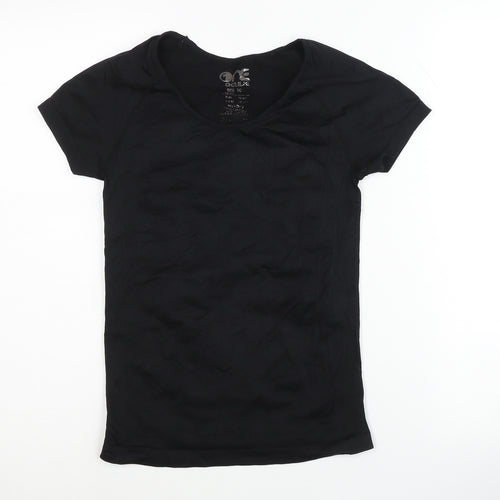 One Active Women's Black T-Shirt, M, Athletic Fit