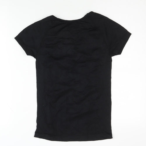One Active Women's Black T-Shirt, M, Athletic Fit