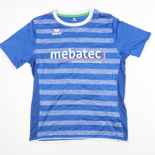 Erima Boys Blue Size L Striped Jersey T-Shirt