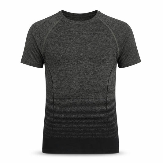 Front view of Ergonomixx Men's Green Athletic T-Shirt, Medium