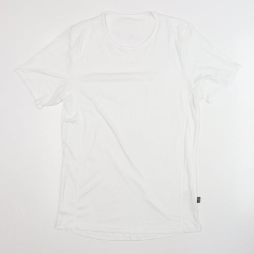 TCM Men's White Crew Neck T-Shirt, L, Breathable