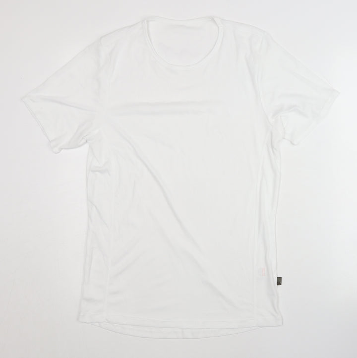 TCM Men's White Crew Neck T-Shirt, L, Breathable