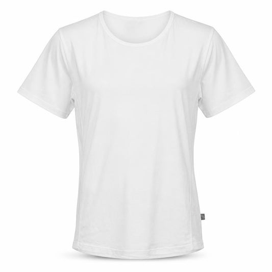 Front view of TCM Men's White Crew Neck T-Shirt, L, Breathable
