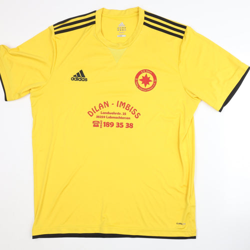 Adidas Mens Yellow XL Football Jersey T-Shirt