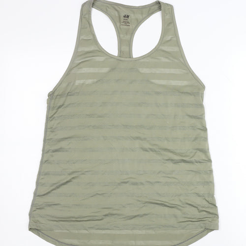 H&M Women Green Racerback Tank Top M