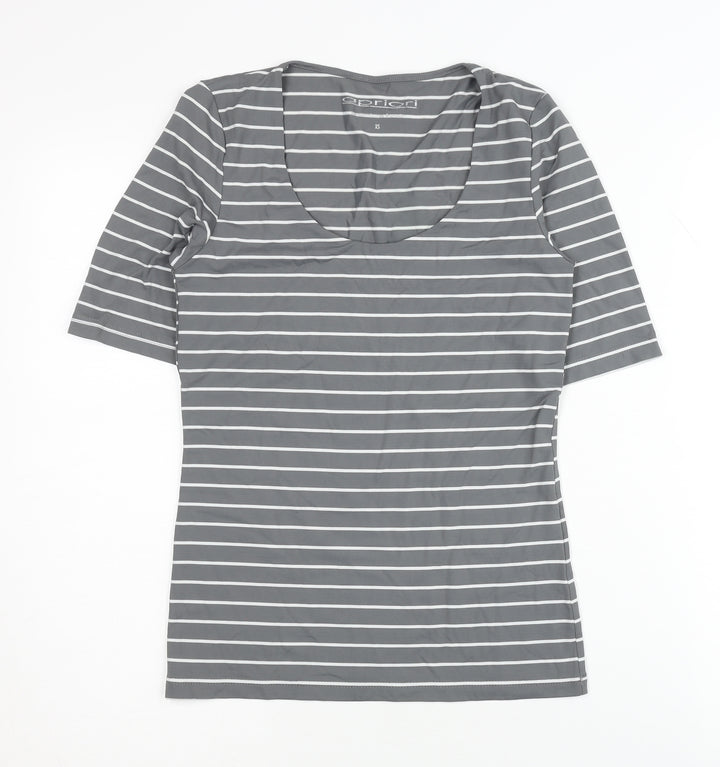 Apriori Women's Grey Striped T-Shirt XS