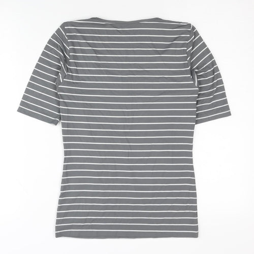 Apriori Women's Grey Striped T-Shirt XS