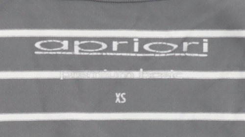 Apriori Women's Grey Striped T-Shirt XS