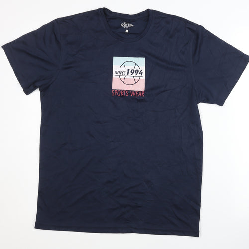 Identic Men's Blue M Graphic Print T-Shirt Sports