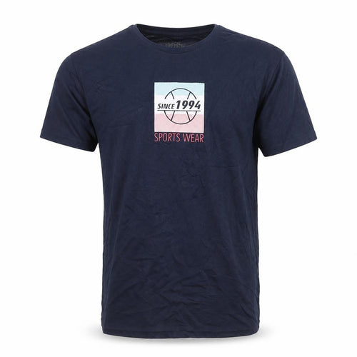 Identic Men's Blue M Graphic Print T-Shirt Sports