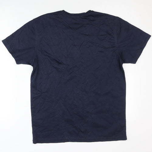 Identic Men's Blue M Graphic Print T-Shirt Sports