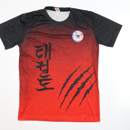 Sublim Art Men's Red Black Graphic Print Jersey T-Shirt
