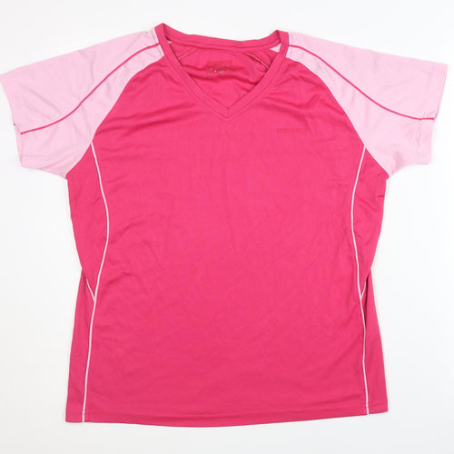 Women's Pink V-Neck Athletic T-Shirt