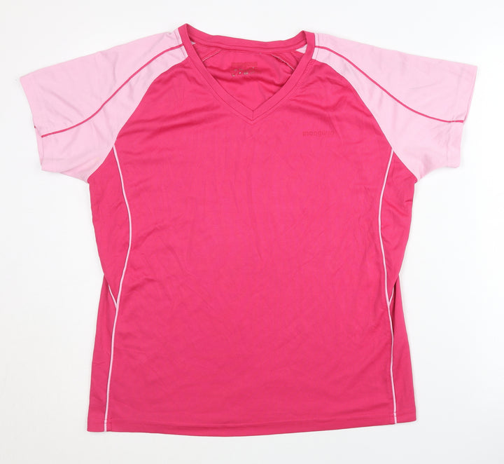 Women's Pink V-Neck Athletic T-Shirt