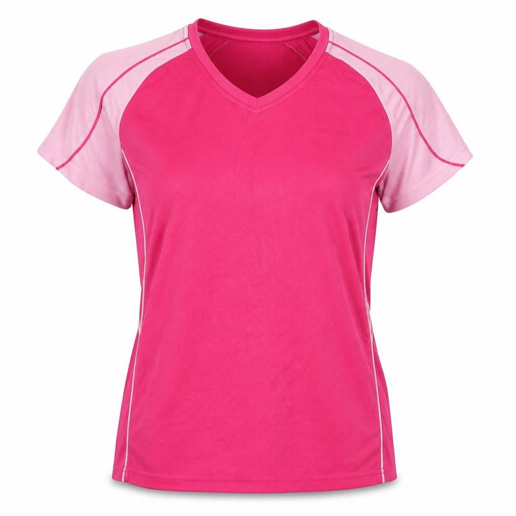 Front view of Women's Pink V-Neck Athletic T-Shirt