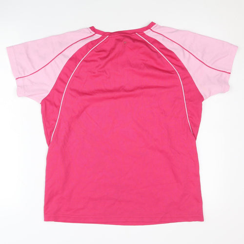 Women's Pink V-Neck Athletic T-Shirt