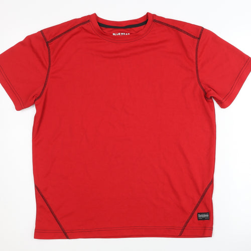 Blue Wear Men's Red T-Shirt, Size L, Basic Style