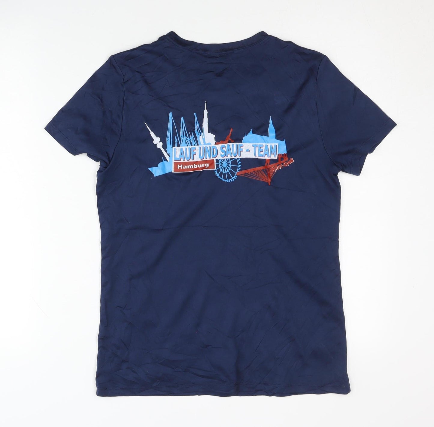Hanes Blue Unisex Activewear T-Shirt M Crew Neck