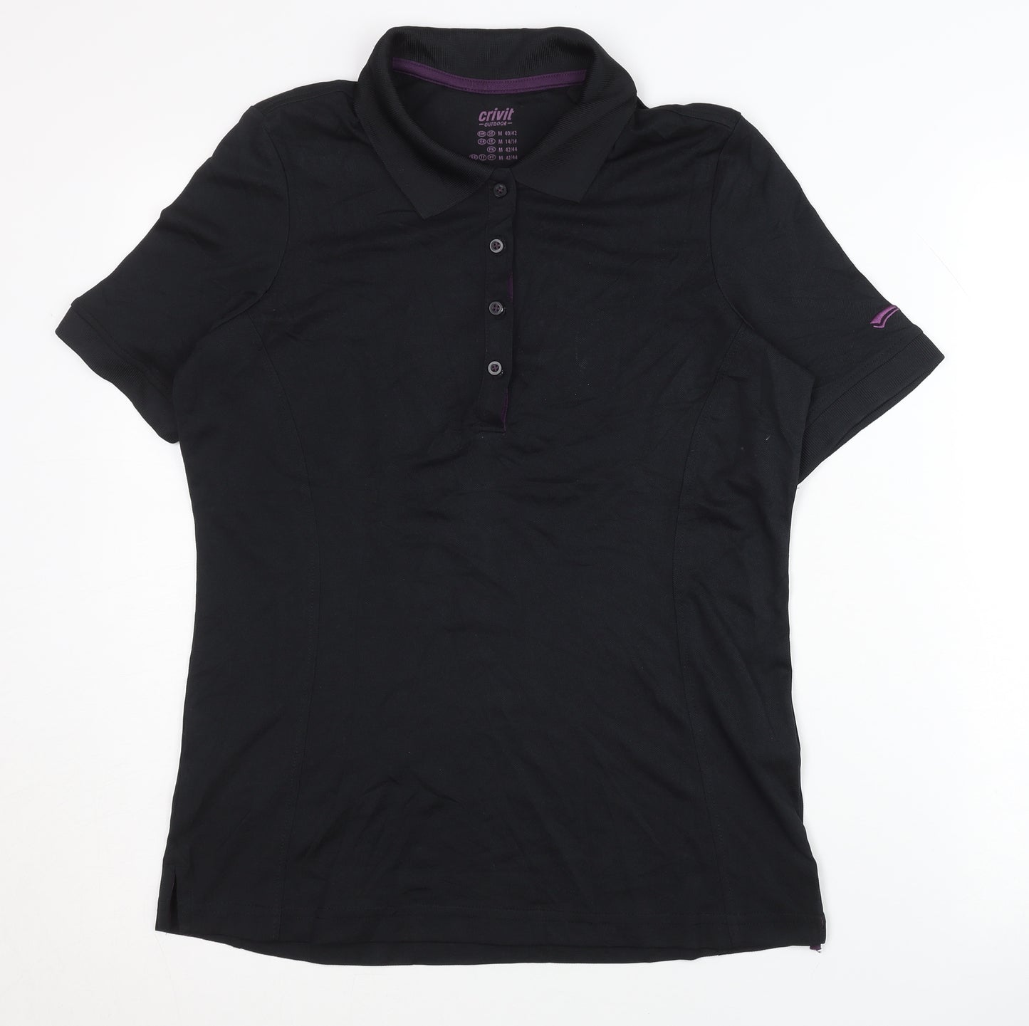 Crivit Women's Black Polo Activewear Top Size 14