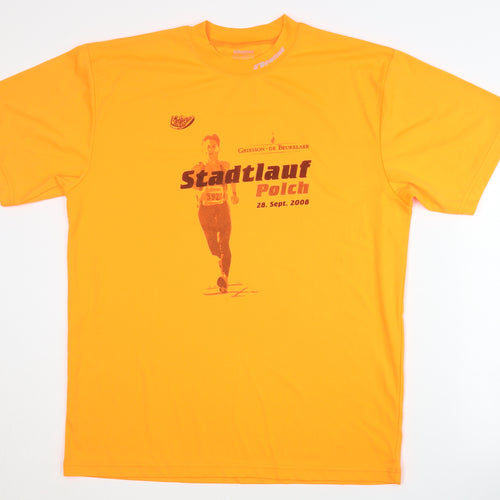 Newline Men's Orange Running T-Shirt, L, Quick Dry