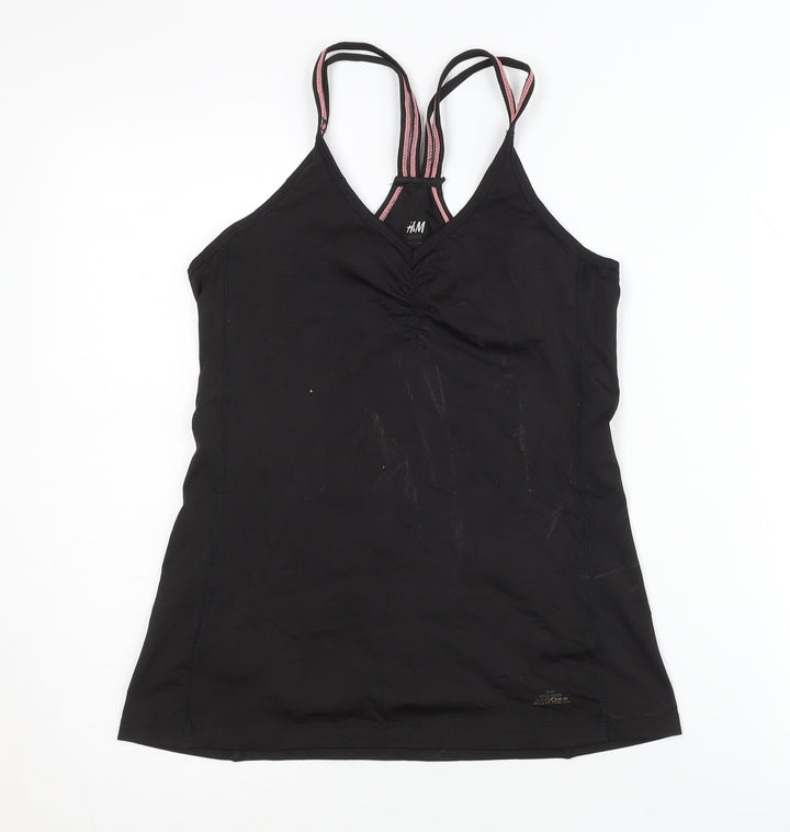 H&M Women's Black Slim Fit Sports Tank Top, Size S