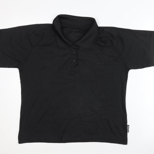 ANZON7 Unisex Black Polo Shirt, Regular Fit, Lightweight