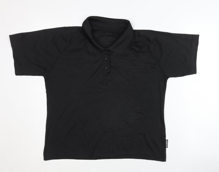 ANZON7 Unisex Black Polo Shirt, Regular Fit, Lightweight