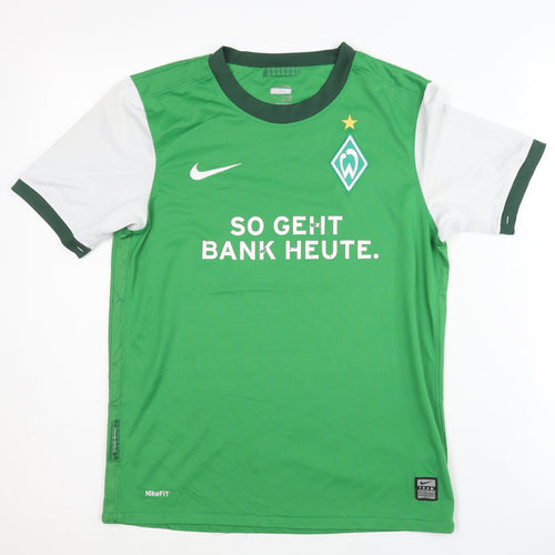 Nike Boys Green Football Jersey L Short Sleeve