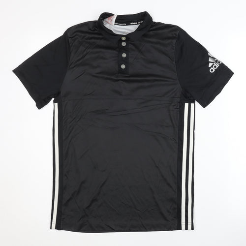Adidas Boys Black Polo Shirt, 13-14 Years, Sports Style