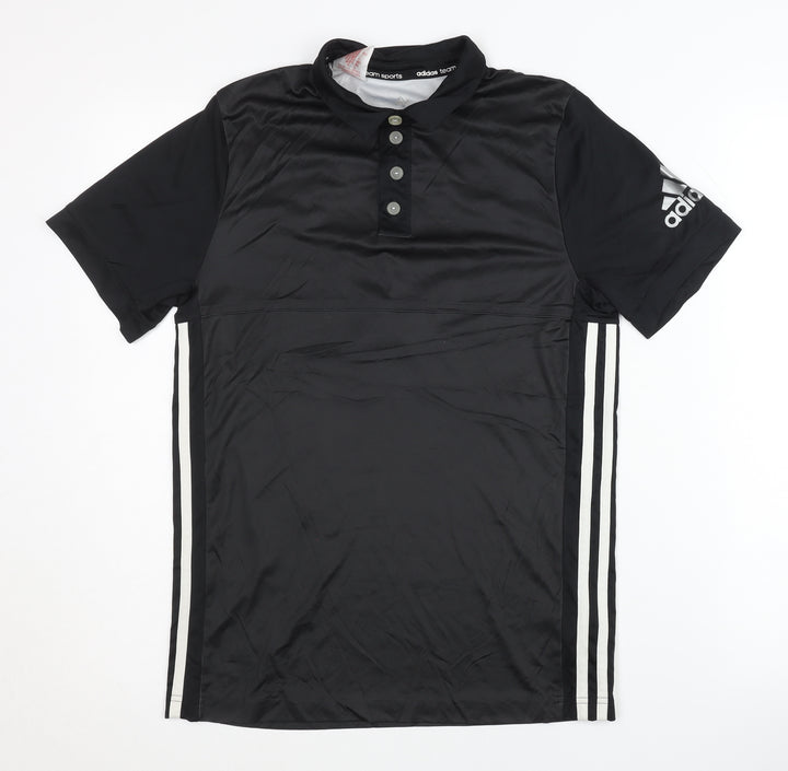 Adidas Boys Black Polo Shirt, 13-14 Years, Sports Style