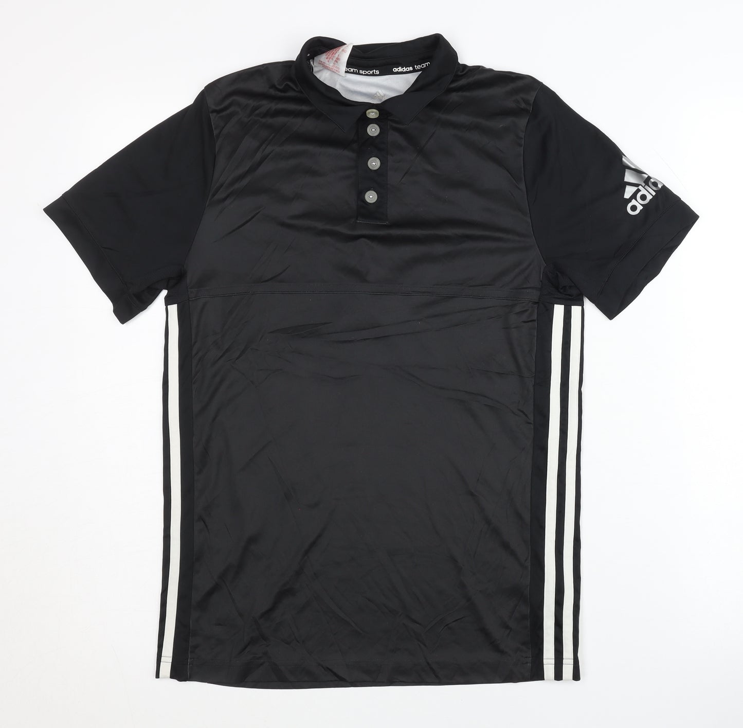 Adidas Boys Black Polo Shirt, 13-14 Years, Sports Style