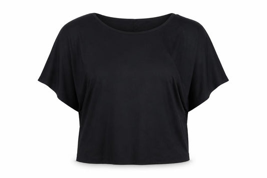 Front view of Active Touch Women's Black Crew Neck Top, size S