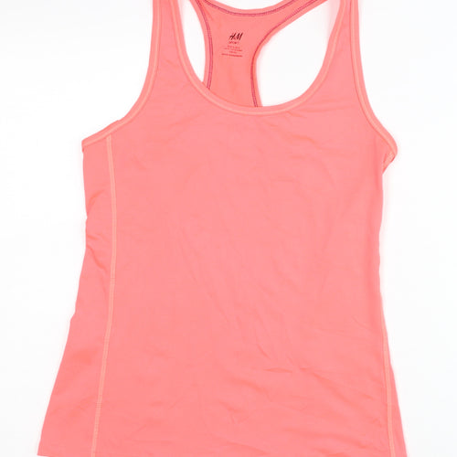 H&M Women's Pink Racerback Tank Top - Size 8
