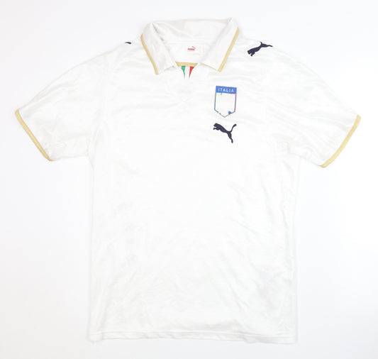 Puma Adults White Italy Away Shirt M Short Sleeves
