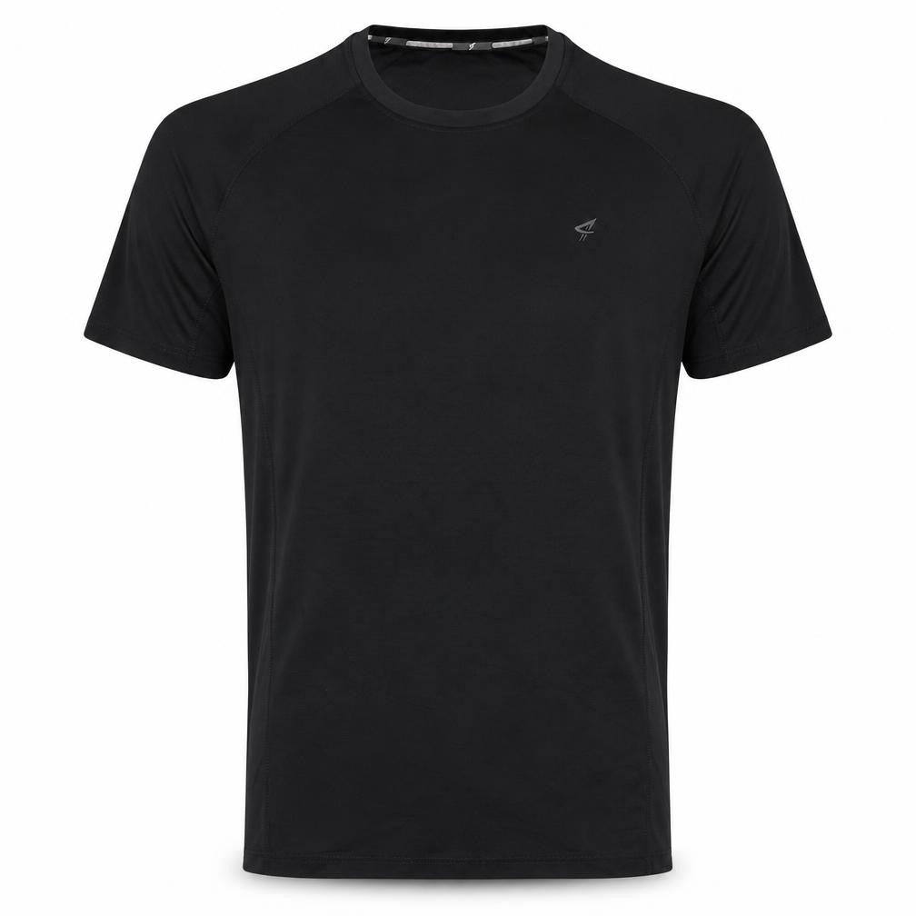 Front view of F4Workout Men's Black M Regular Fit T-Shirt