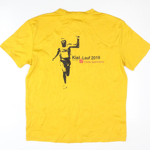 Newline Yellow Men's M Jersey T-Shirt V-Neck Running
