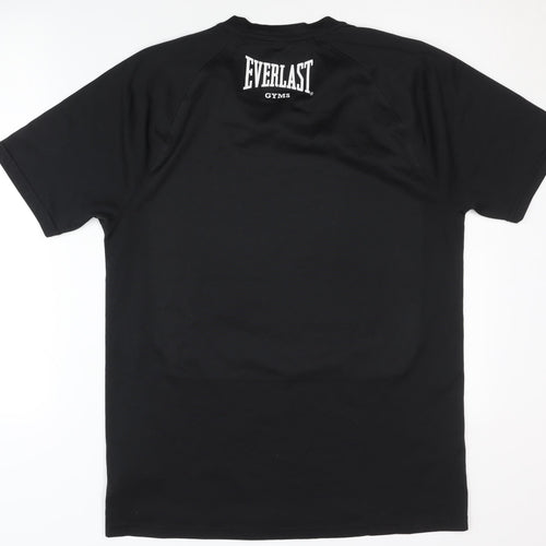 Everlast Men's Black Gym T-Shirt, Size L, Logo Print