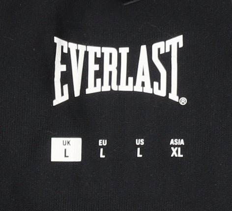 Everlast Men's Black Gym T-Shirt, Size L, Logo Print
