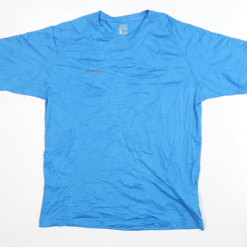Quechua Men's Blue T-Shirt, M, Activewear, Hiking