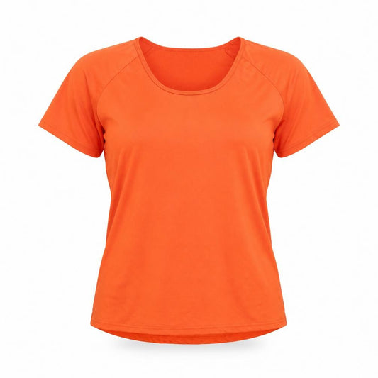 Front view of WorkOut Women's Orange XS Pullover T-Shirt
