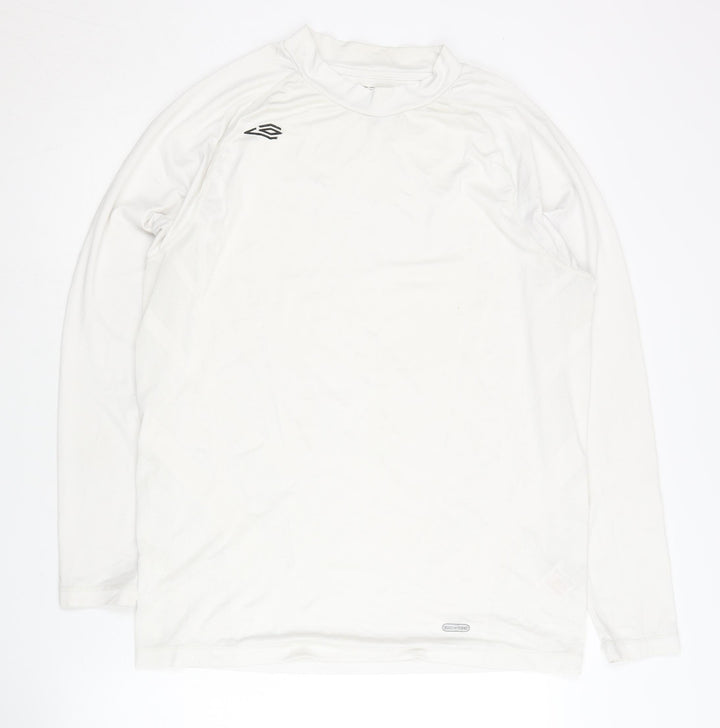 Umbro Men's White Long Sleeve Pullover XXL Top