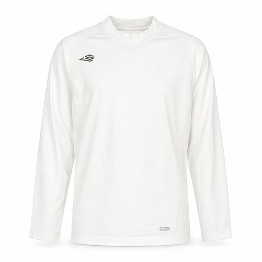 Front view of Umbro Men's White Long Sleeve Pullover XXL Top