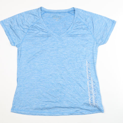 Skechers Women's Blue XL V-Neck T-Shirt