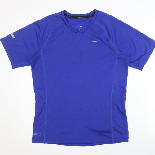 Nike Men's Blue T-Shirt, Size S, Running, Breathable