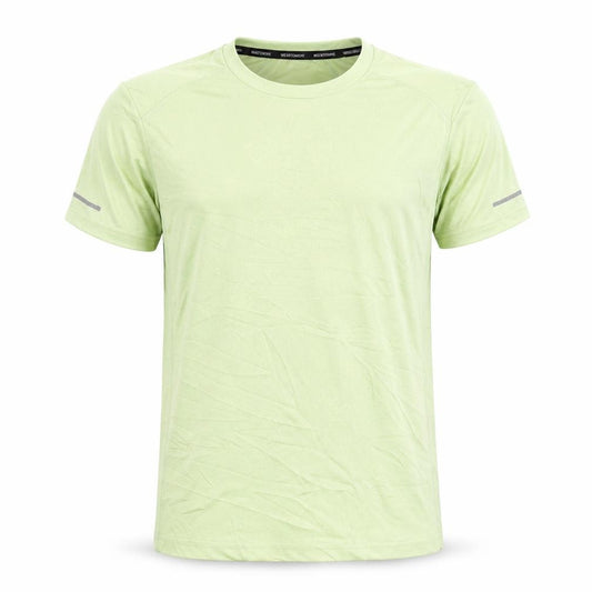 Front view of Wear to Move Men's Green T-Shirt, size S, Reflective