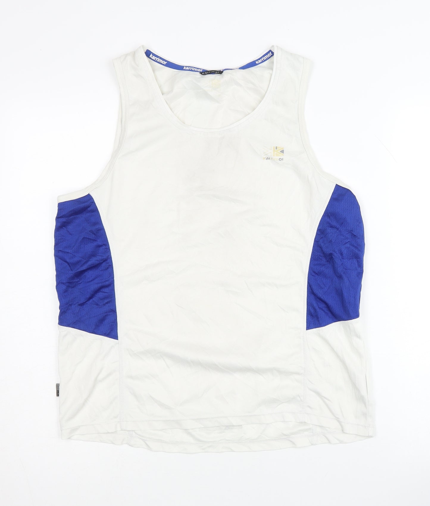 Karrimor Men's White/Blue Tank Top, M, Athletic Quick Dry