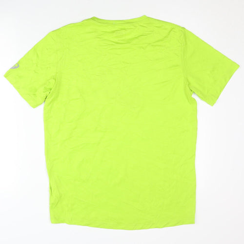 Asics Men's Green Athletic Running T-Shirt, Medium