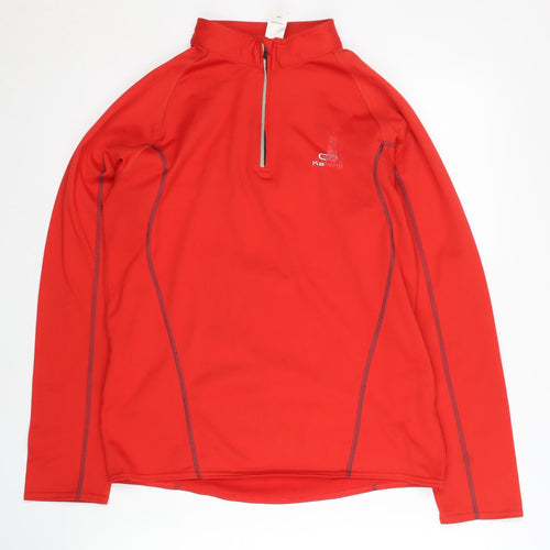 Kalenji Unisex Red 1/4 Zip Running Top S